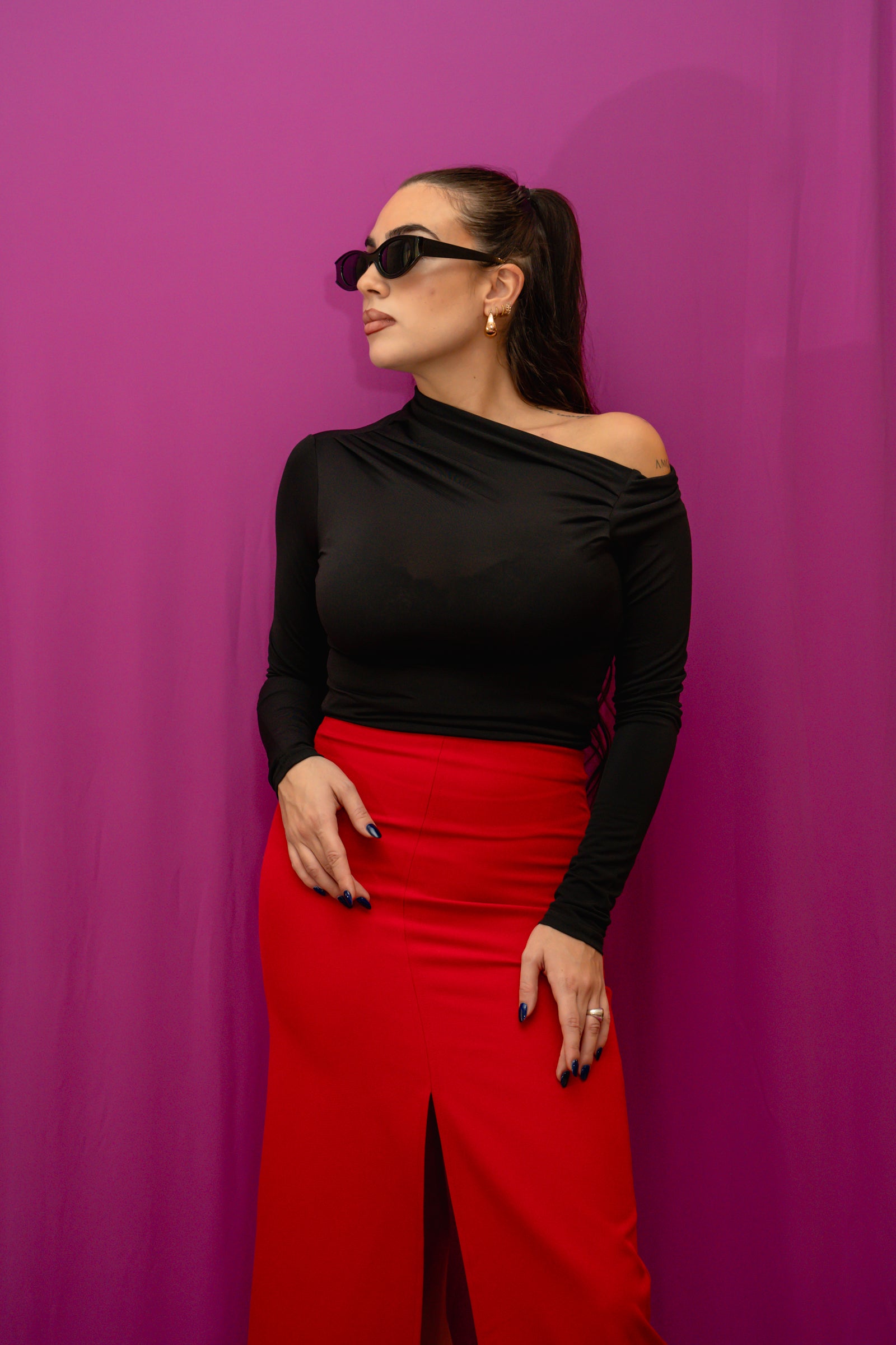 Maglia Kim Crop Black