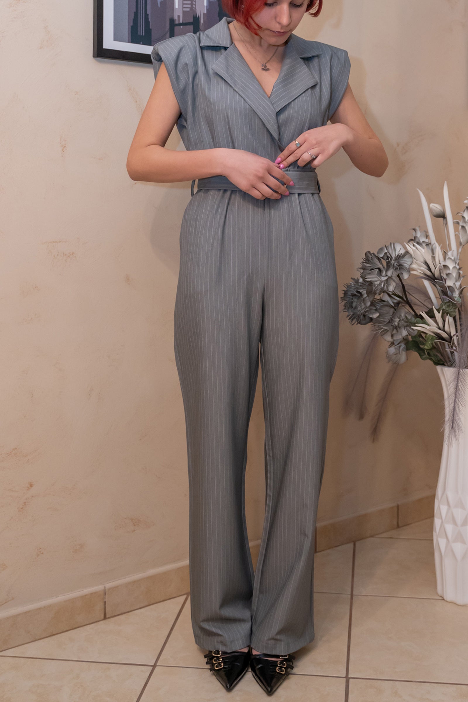 Jumpsuit Grigio Gessato