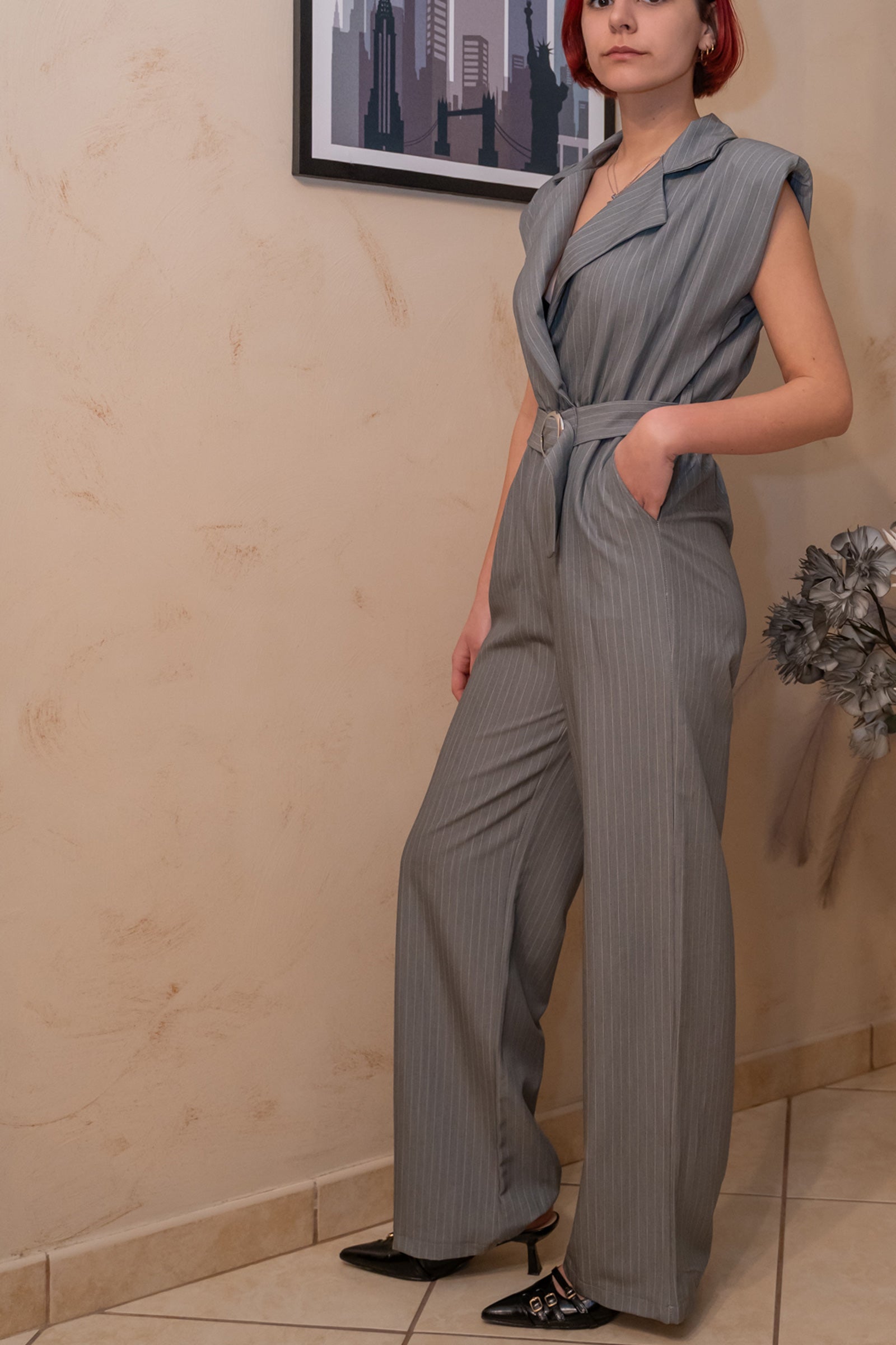 Jumpsuit Grigio Gessato