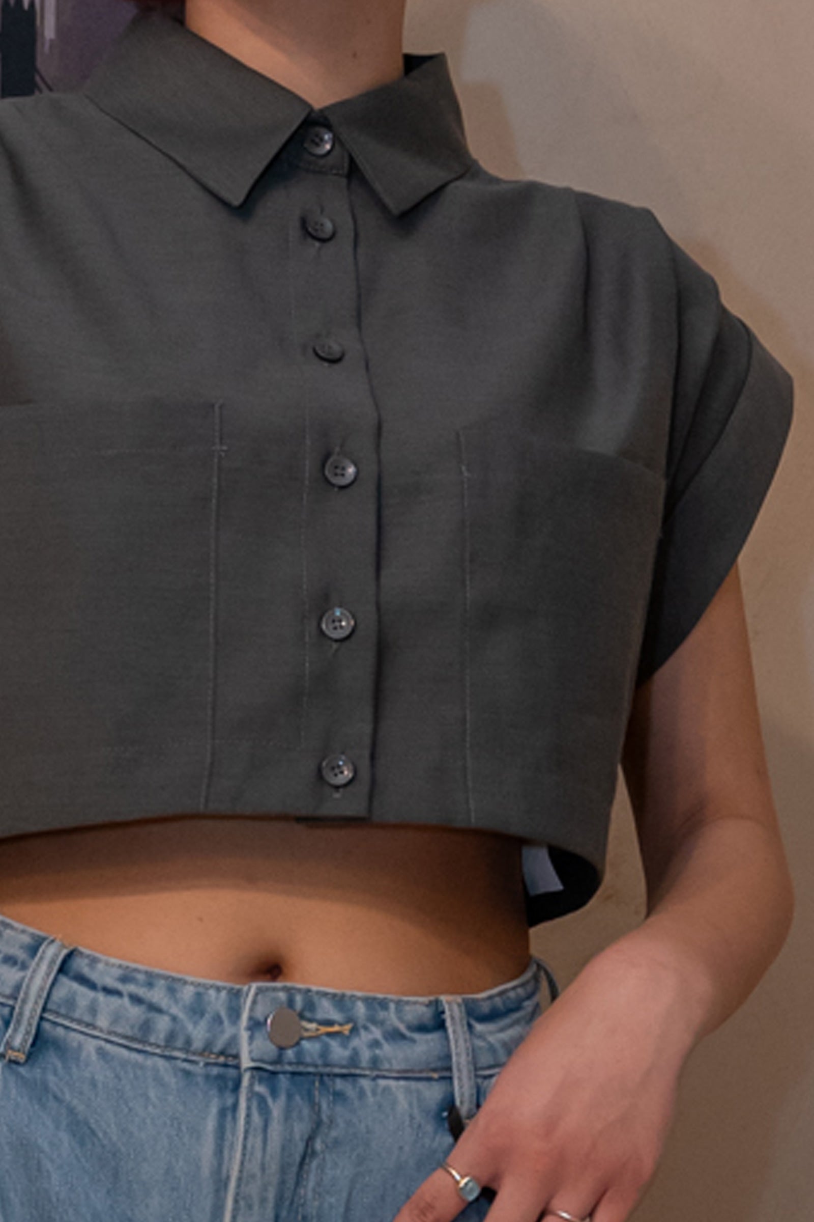 Crop Camicia Grey Lumina